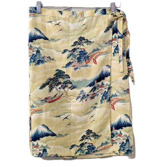 Vintage 80s Lucky Beach Hula Wear, Paradise Found Hawaiian Midi Wrap Skirt Sz. S - Picture 1 of 5